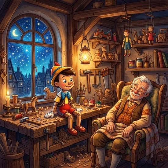Ilustração da história: Pinóquio e a Estrela dos Desejos